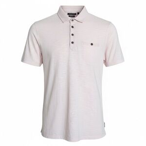Ted Baker Pink Slub Knit Polo Shirt Men’s Medium Cotton Blend Short Sleeve